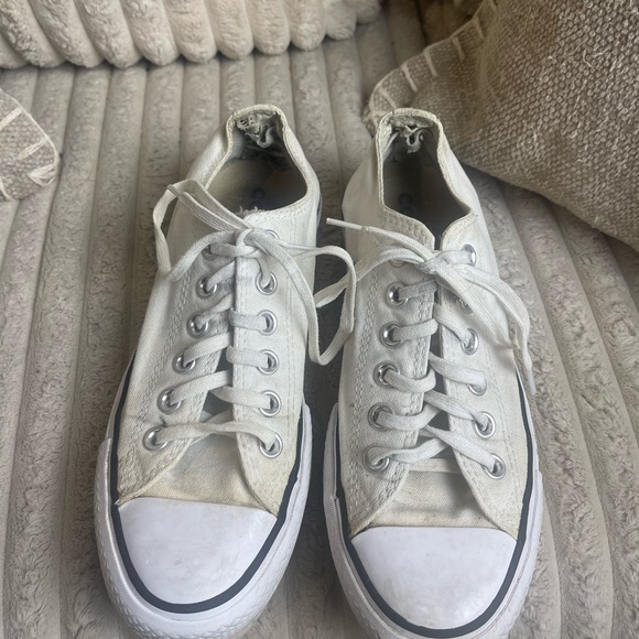 Converse Off-White Canvas Sneakers blue size 5.5 - Picture 3 of 8
